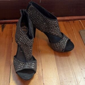 Jeffrey Campbell Black and Silver Studded Heels